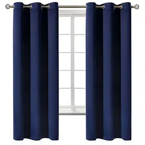BGment Blackout Curtains for Bedroom 63 Inches Long - Navy Blue Room Darkening Thermal Insulated Sunlight Blocking Grommet Window Drapes for Kids Boys Room, Set of 2 Panels, 42 x 63 Inch