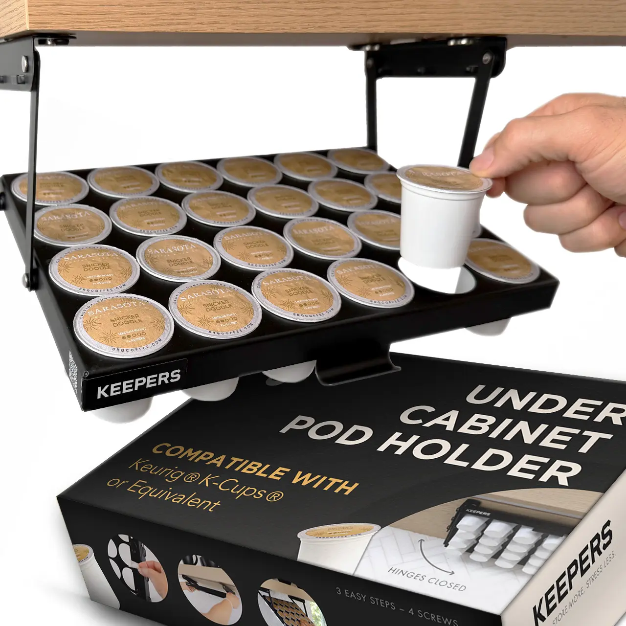 Coffee Keepers Under Cabinet Coffee Pod Holder Black