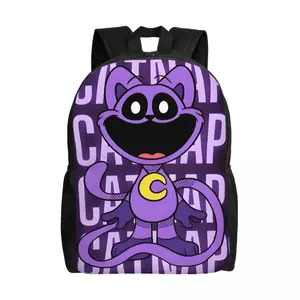 Custom Funny Smiling Critters Catnap Backpacks College School Students Bookbag Fits Laptop Lover Dogday Meme Bags