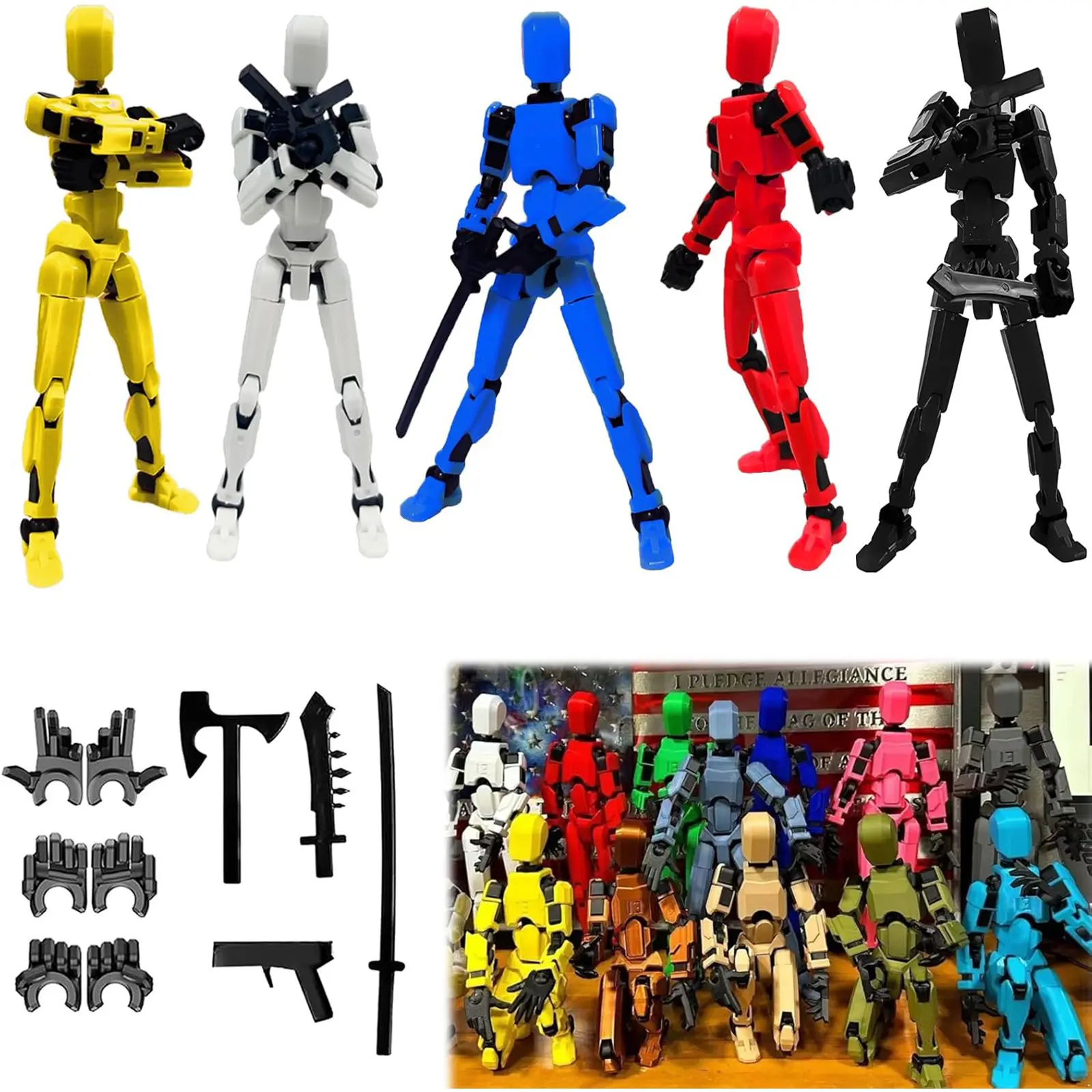 T13 Action Figures,Multi-Jointed 3D Printed Dummy Robot 13 Action Figure