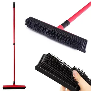 Pet Carpet Cleaning Brush - Powerful Hair & Dust Removal, Hands-Free Cleaning, Rubber Scraper for Floors/Windows/Sofas, Multi-Functional for Dog/Cat Hair & Window Cleaning