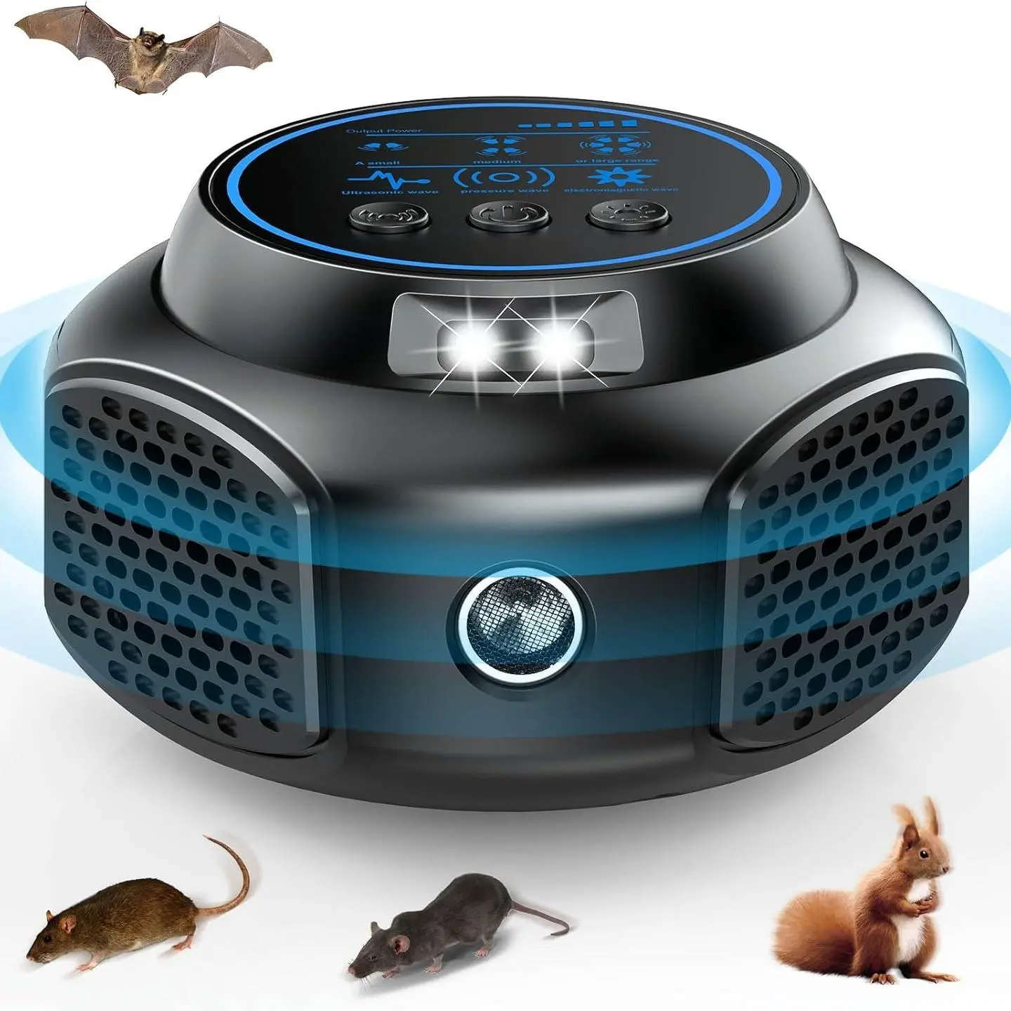 USB Rechargeable Ultrasonic Mouse Repellent, 4 Working Modes Indoor Mouse Repellent, Rodent Repellent for Houses, Garages, Basements, Warehouses
