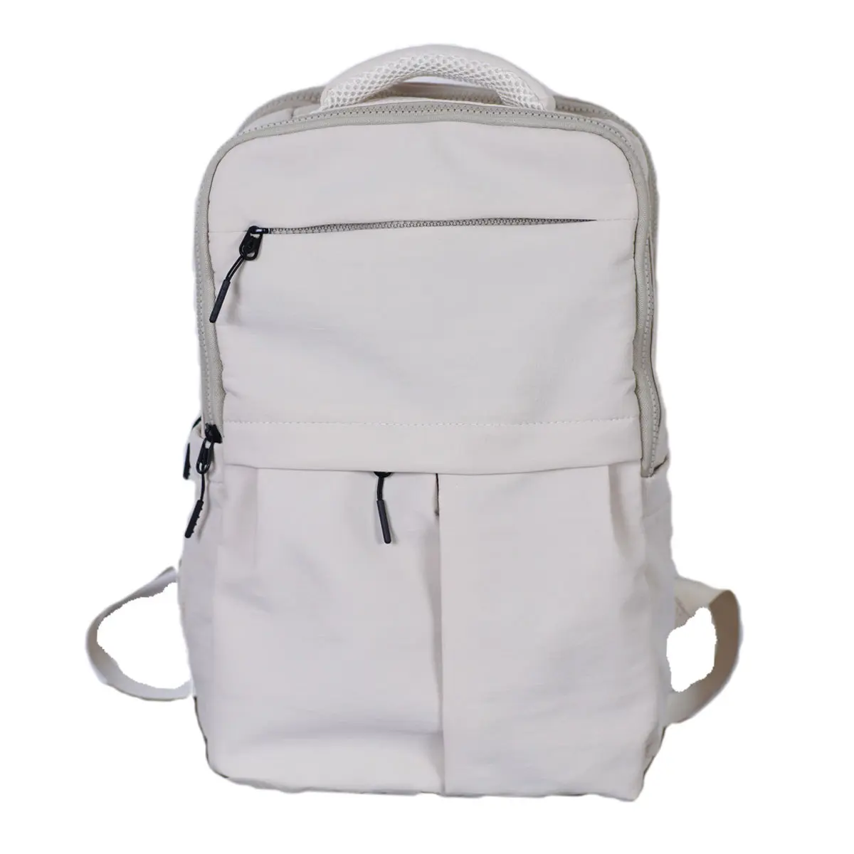 Women's Minimalist Nylon Fabric Plain Compact Travel Backpack - Small Bag with Pockets, Anti-Spill Design, Sturdy Zipper Pulls