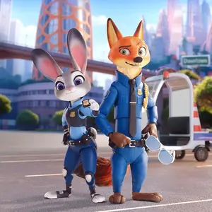 Disney Zootopia BJD Figure Mystery Box - 4 Character Set (Nick, Judy & More) | Random Pull