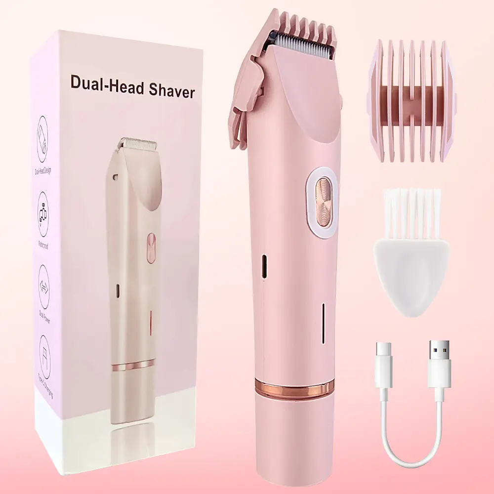 USB Rechargeable 2-In-1 Dual Head Electric Trimmer, Women's Underarm Hair Clipper, Men's Shaver, Multi-Functional Grooming Tool, Ideal Gift