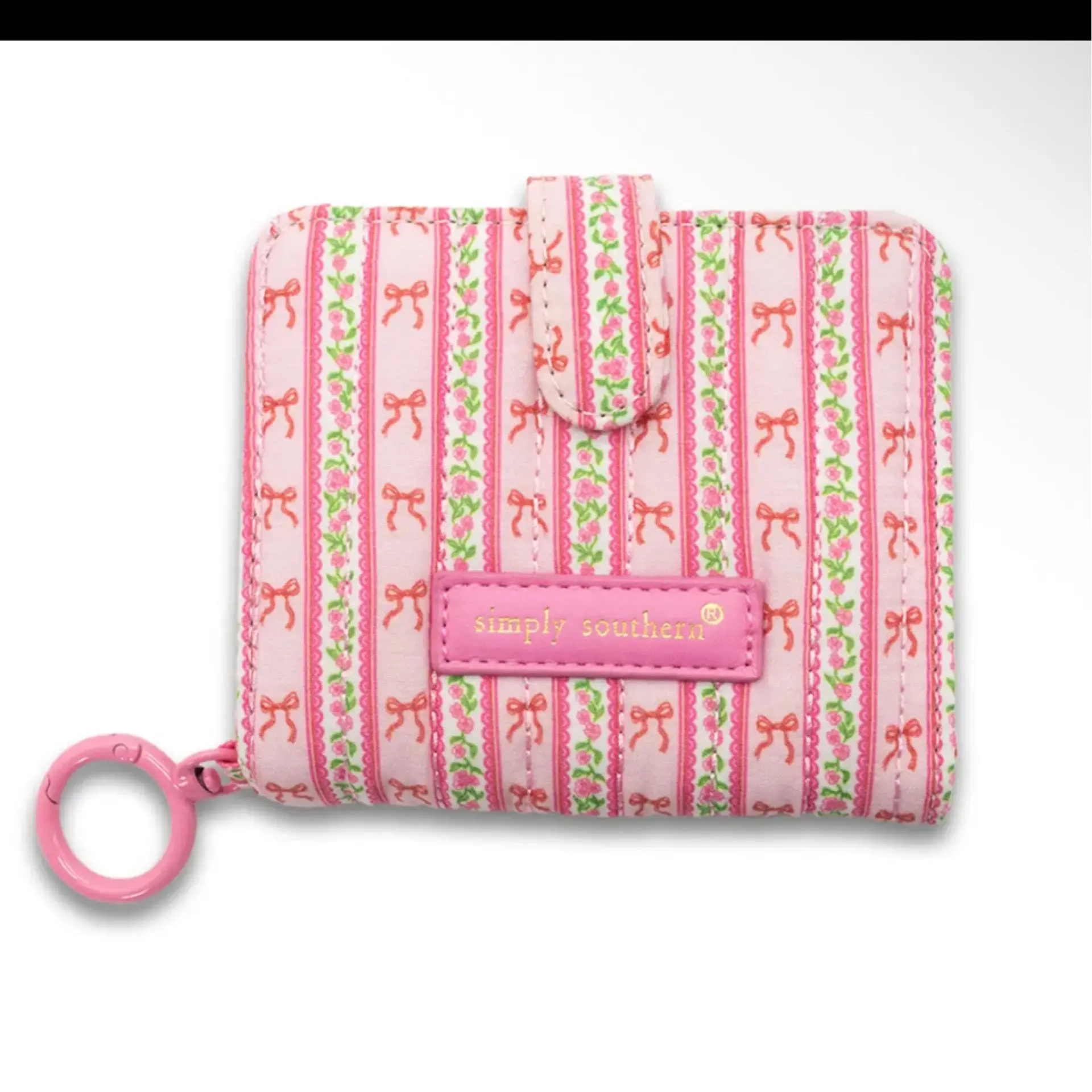 Quilted ID Wallet- Flowers And Bows