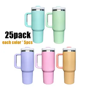 25pcs 40oz Matte Colors Sublimation Quencher Tumblers USA Sublimation Mugs Tumblers for UV DTF Wrpas Laser Engrvaing and Sublimation