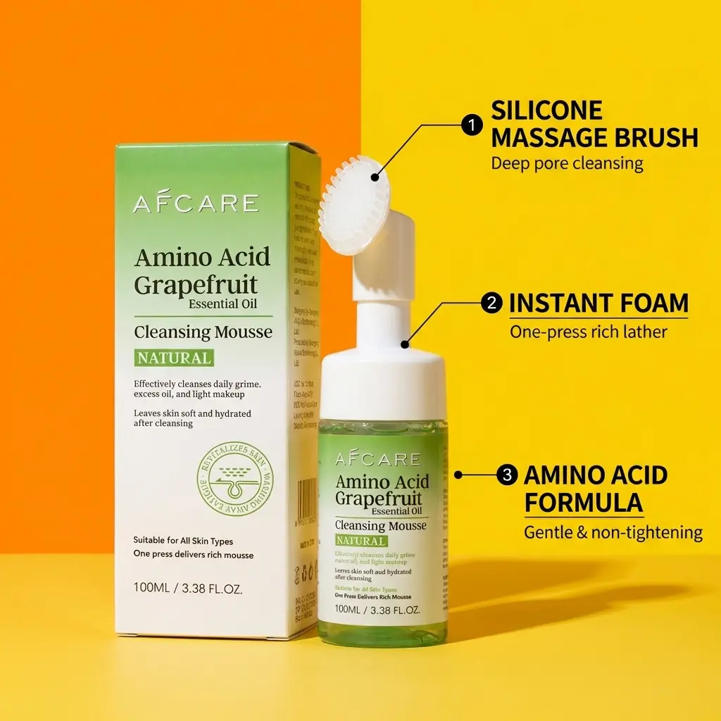 AFCARE Cleansing Mousse - Amino Acid Grapefruit / Bifida Ferment / Microbiome Balance Gentle Foaming Face Wash for All Skin Types