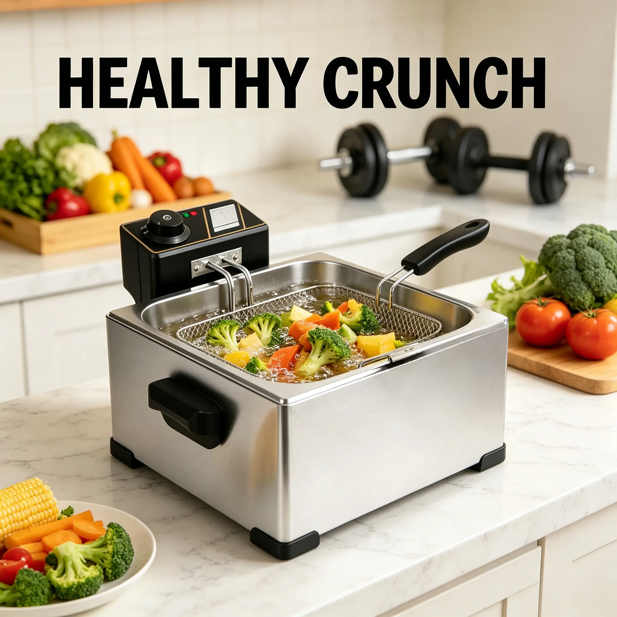 3PCS Stainless Steel Deep Frying Machine - 5L Big Tank, Clear View Window, 3 Fry Baskets, 1400W 110V Adjustable 60-200℃ Thermostat, US 3Pin Plug, Adjustable Temperature Fryer, Countertop Fryer for Commercial Restaurant & Household Kitchen Use