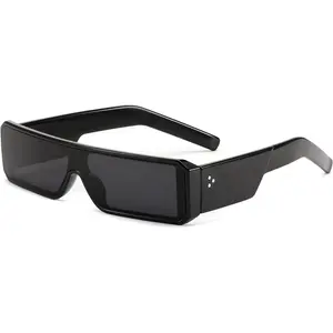 Rectangular women’s sunglasses; fashionable slim-fit, futuristic small fashion sunglasses for men
