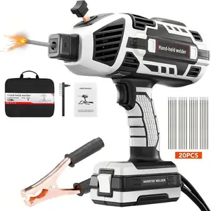 【TikTokShopHolidayHaul】110V Handheld Welder with IGBT Inverter 5 Variable Current Regulation, Portable Arc Welding Gun comes with 20 E6013 Rods, Home Repair Welding Machine