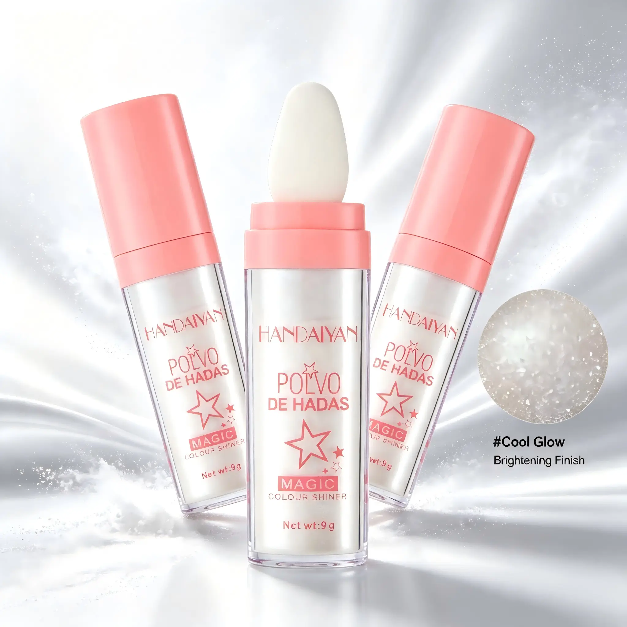 Fairy Dust Glitter Highlighter Powder, Multi-Use Pearlescent Sparkle Makeup for Face, Eyes, Lips, Hair & Full Body, Lightweight Non-Greasy Shimmer Glow for Summer Party sponge