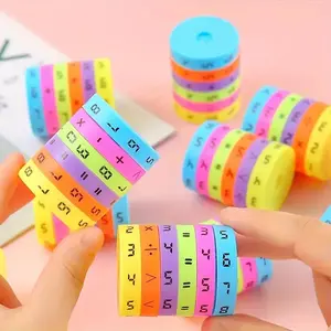 Interactive Math Learning Tool, Rotating Educational Arithmetic Trainer, Includes Addition Subtraction Multiplication Division, Portable Brain Workout, Math Learning Blocks, Math Teaching Aid