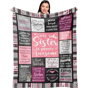 Sister Gifts, Sister Birthday Gifts from Sister, Best Friend Birthday Gift for Women, Bestie Gifts for Women, Big Sister Gift from Little Sister Blanket Soul Sister Gifts for Girls