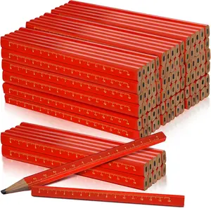 100 count Heavy Duty Octagonal Hard Black Carpenter Pencils for Woodworking and Concrete Marking