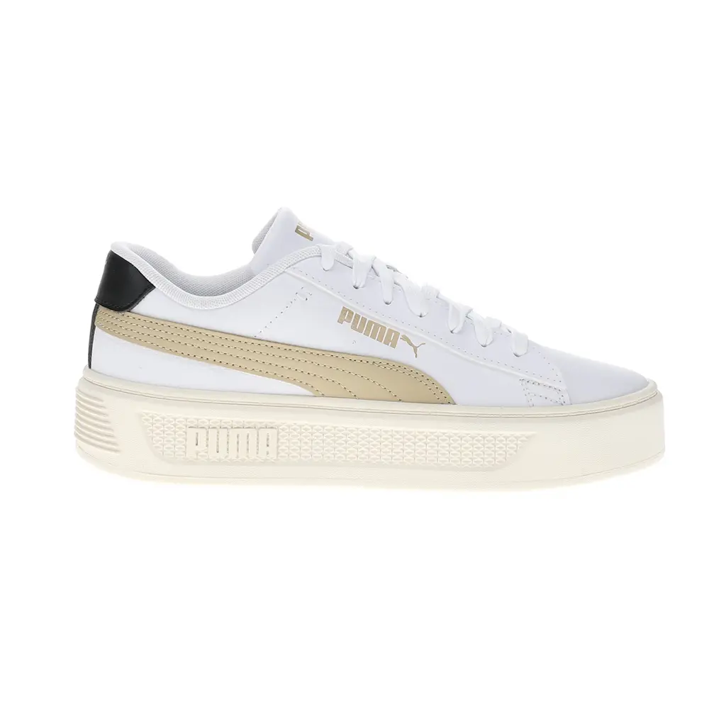 PUMA Womens Smash V3 Platform Lace Up Sneakers Shoes Casual - White