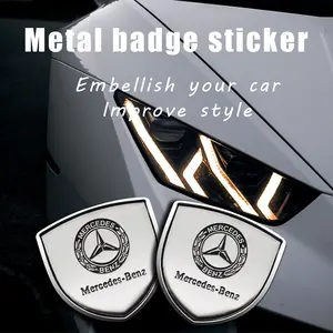 3D Metal Shield Emblem Car Sticker, Body Decal, Automobile Decals for Mercedes Benz Amg A/b/c/e/s Class, W204 W205 W203 W206 W211 W212 W213 W201 W210 W220 W221 W222 W223 W251 Glc Glk Cla, Vehicle Exterior Decoration