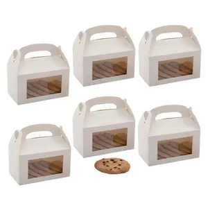 6" x 7" Bulk 48 Pc. White Cardstock Treat Boxes with Display Window