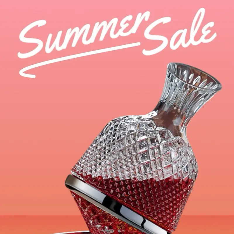 Spinning Wine Decanter (glass & stainless steel)