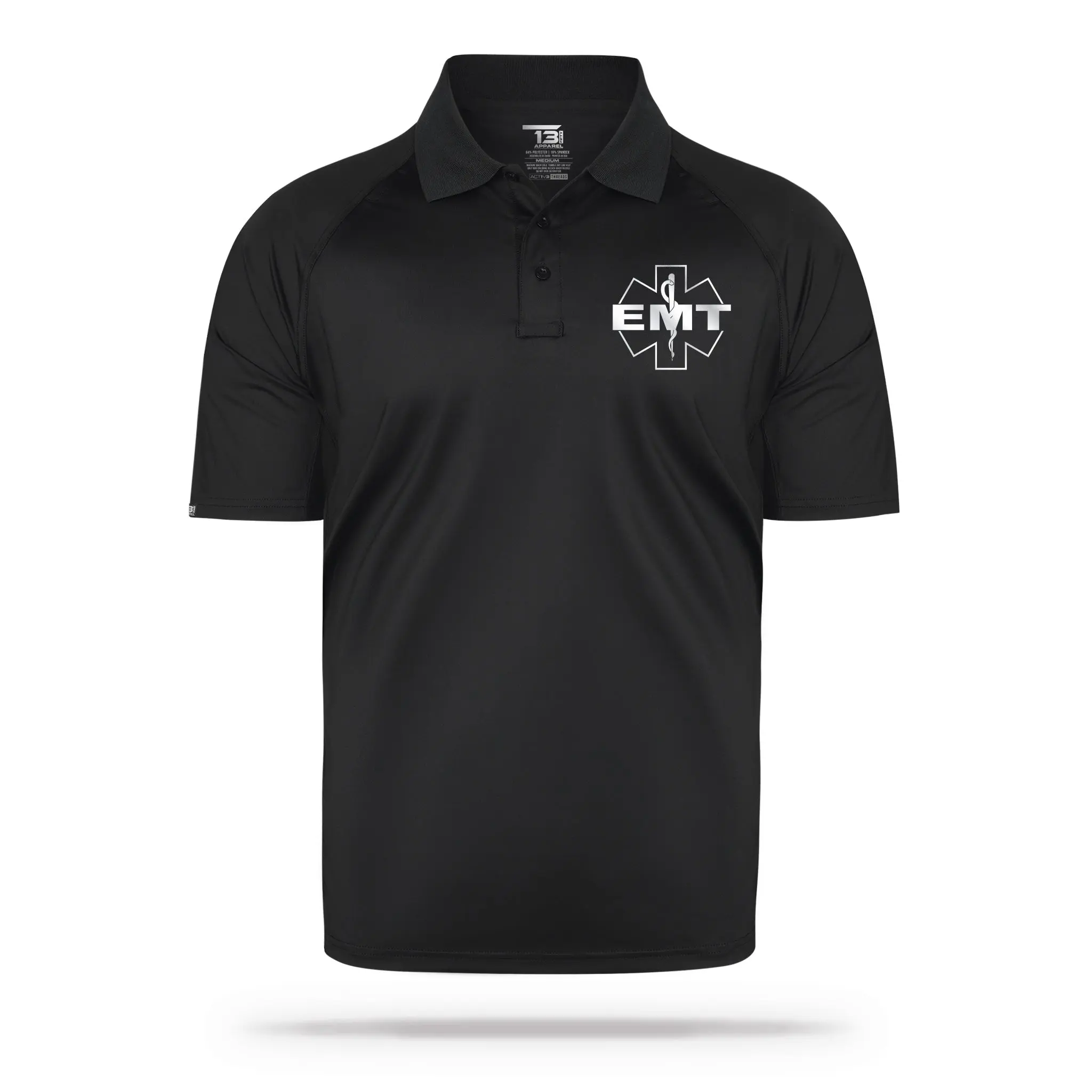 [EMT] Reflective Men's Performance Polo [BLK/REF]