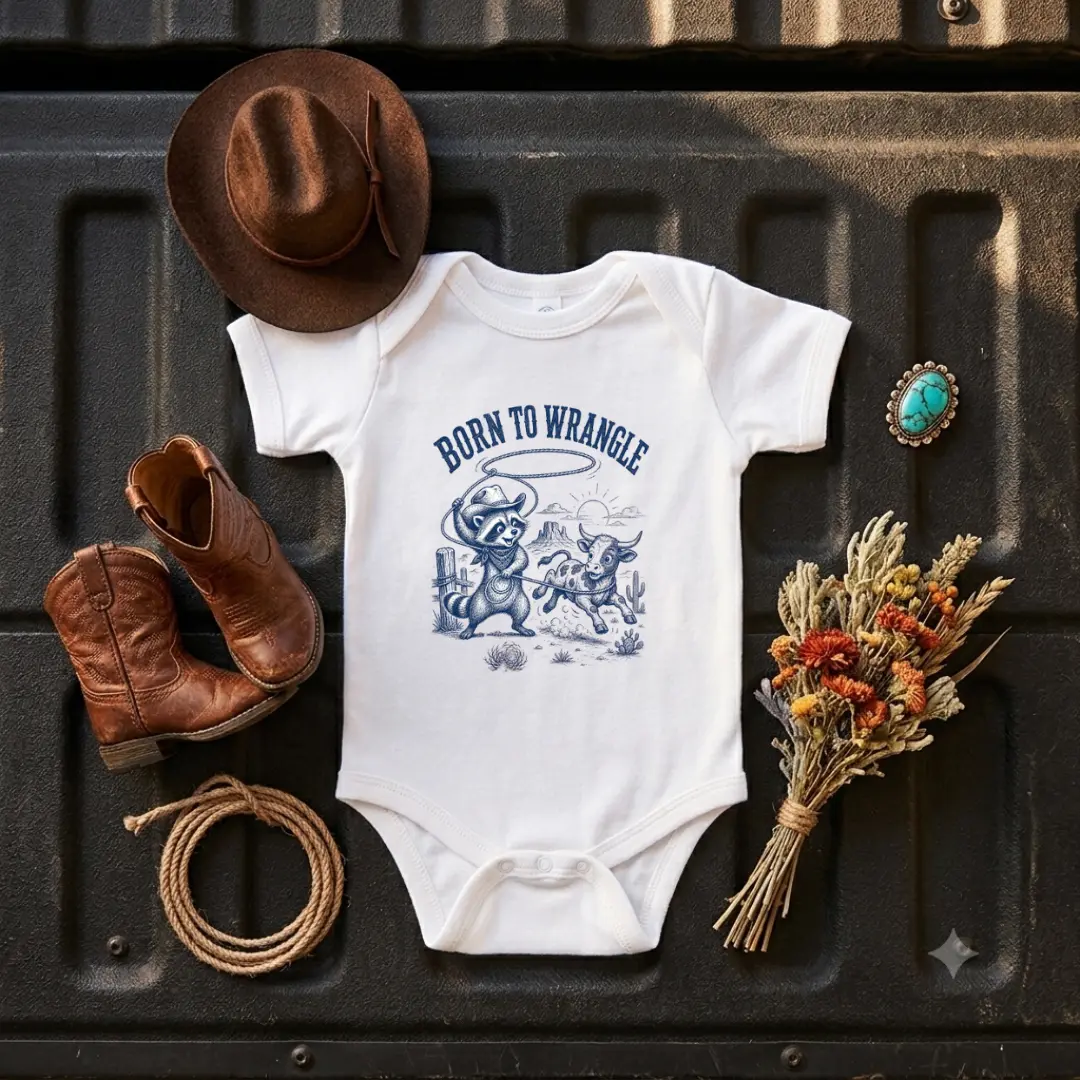 "Born to Wrangle" Baby Onesie