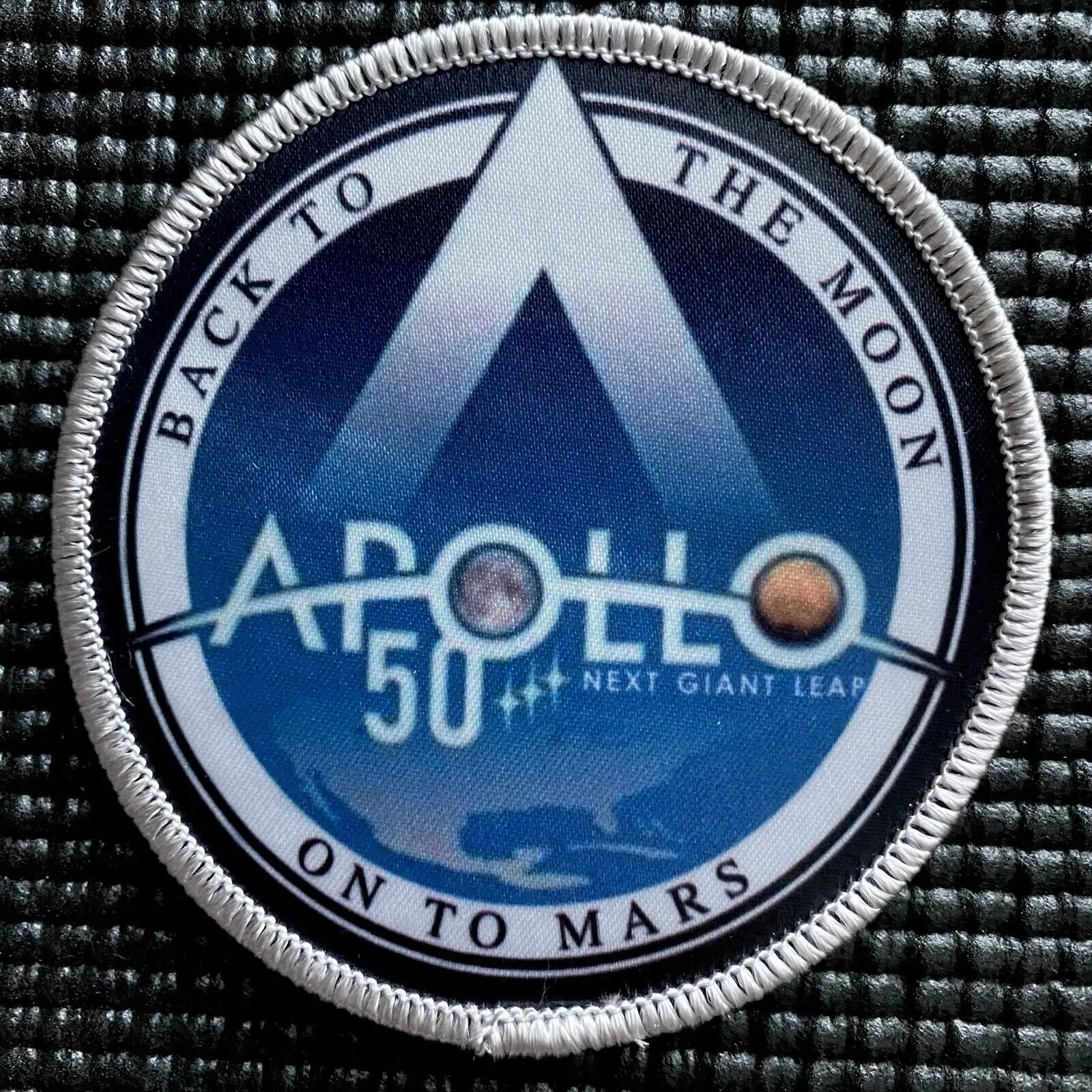 NASA APOLLO 50 - NEXT GIANT LEAP - ON TO MARS - AUTHENTIC SPACE PATCH - 3.5
