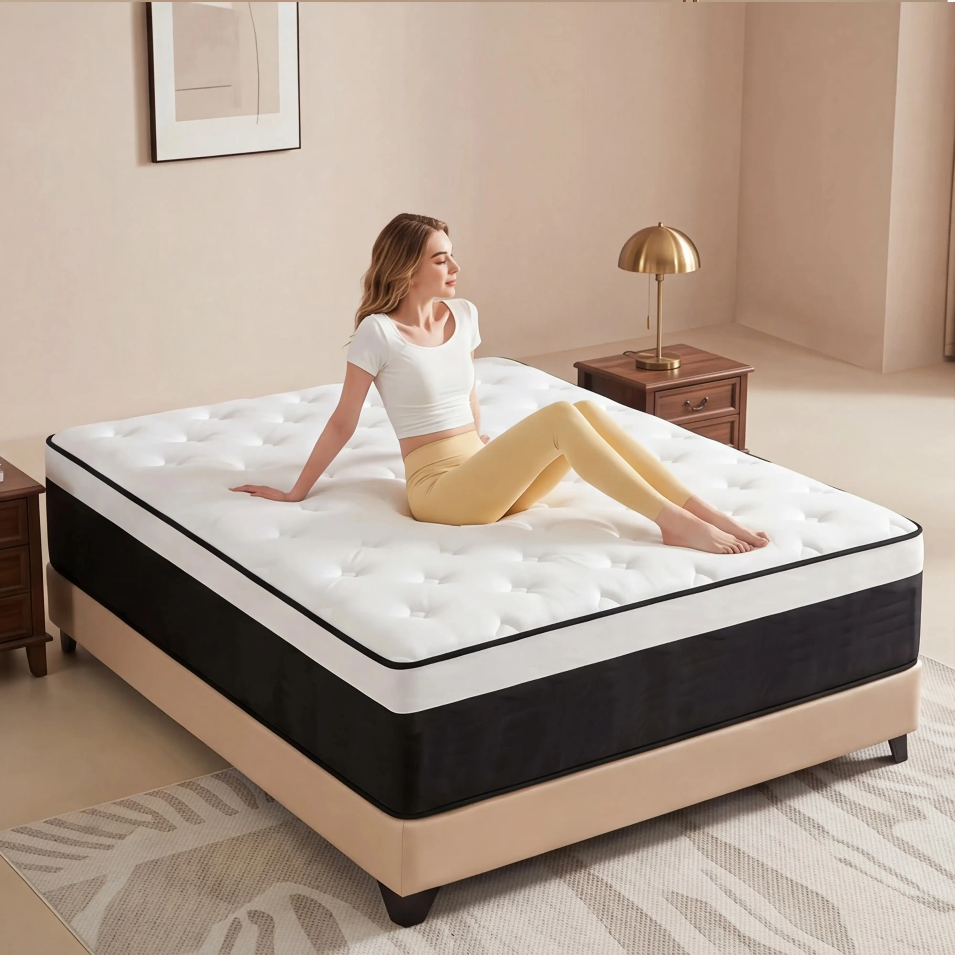 【Homemakeover】12"14"-Inch Memory Foamand IndividualPocket Springs for UltimateComfort and Support, Twin, Full,Queen, King,Luxury Hybrid Mattress, High Quality Mattress,Motionlsolation Mattress -Perfectfor Family Roomsand Hotels in outdoor fun high-quality