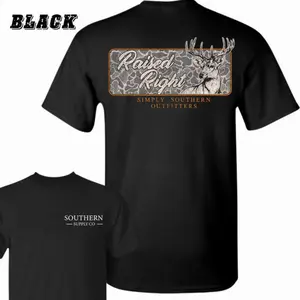 Raised Right Deer Camo Southern Outfitter 2 Sided Unisex Shirt, Hunting Outdoors Apparel, Hunting Deer Tee, Full Colors, Full Sizes