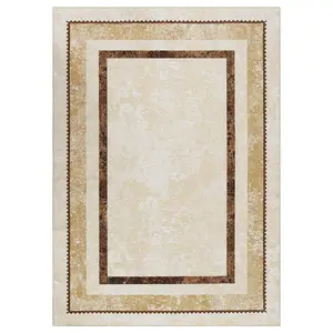 GARVEE Modern Beige 9x12ft Indoor Kitchen Runner Rug Set - 2pc Low Profile Pile with Non-Skid Rubber Backing for Safe, Stylish Flooring