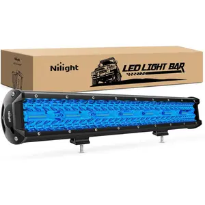 Nilight 20in 420W Blue Triple Row LED Light Bar Car - Spot & Flood Combo, 42000LM Driving Lights for UTV, Boat Off-Road Safety Use
