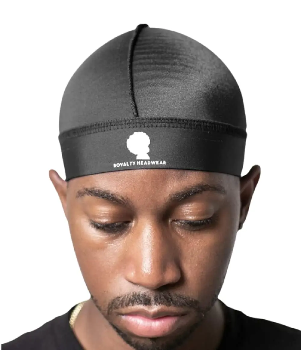 Satin Wave Cap for Men 360 Waves, Royalty Headwear Stretch Silky Durag, Breathable Compression Hair Wrap for Braids Locs Night Sleep Hair Cover
