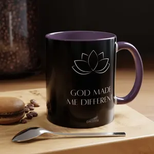 DM1111 "GOD Made Me Different" Accent Coffee Mug (11, 15oz)