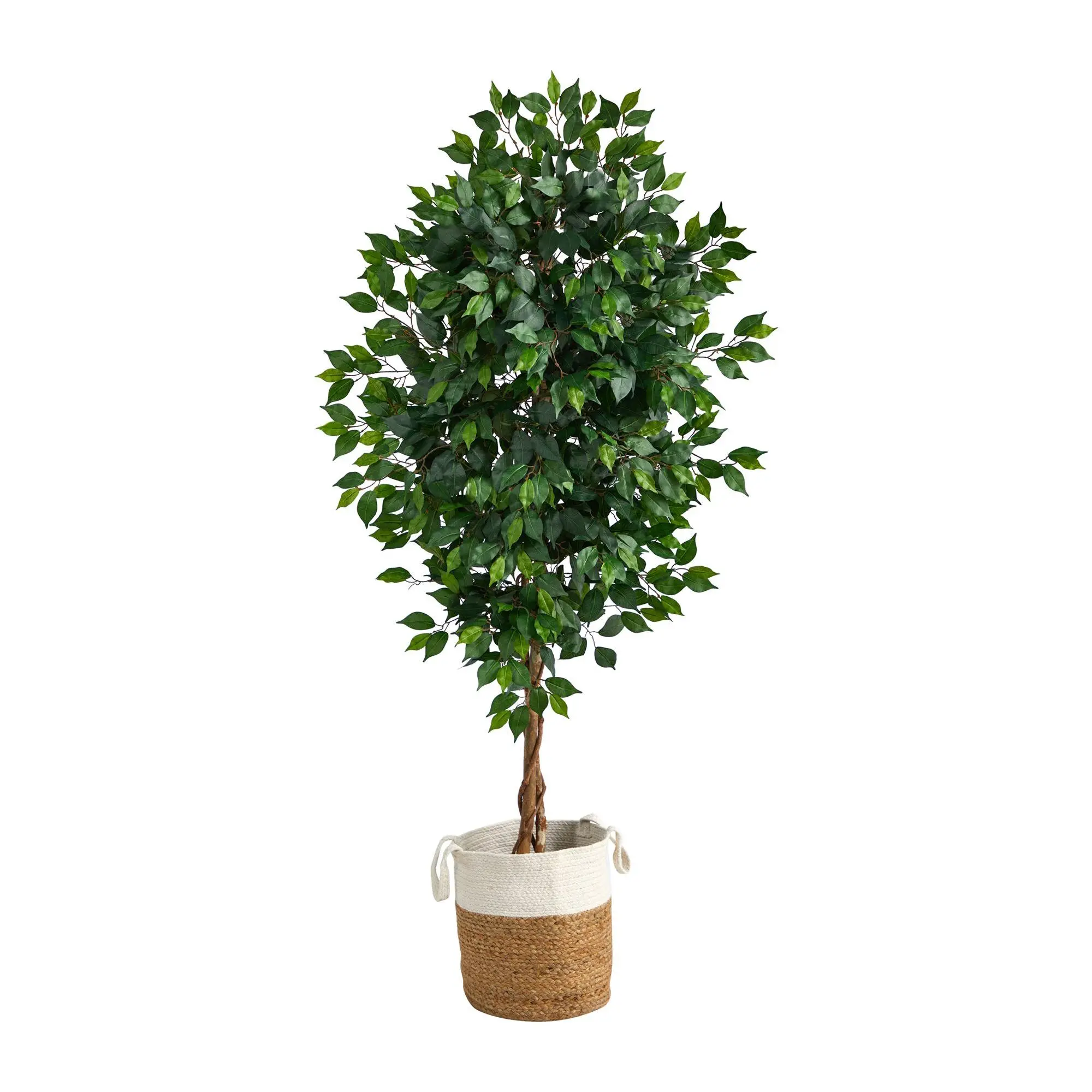 Nearly Natural 6' Ficus w/Natural Trunk in Planter