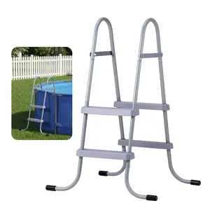 VEVOR Above Ground Pool Ladder, 2-Step Steel A-Frame Swimming Pool Stairs for 33 in High Wall, 300 lbs Capacity Entry/Exit Steps with Secure Non-Slip Sturdy Wide Step, Easy Setup Outdoor, Gray