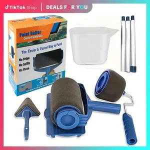 Paint Roller Kit, 6 pieces/set Paint Roller & Tray & Accessories Set, Paint Roller Tool, Professional Paint Tool Kit for Smooth Wall Painting & Dealsforyoudays