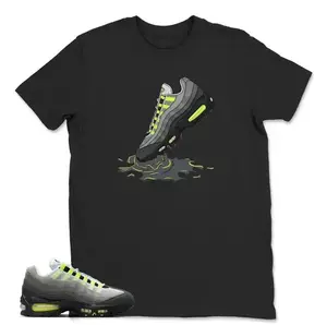 AM 95 Big Bubble Neon Yellow Black Cool Grey 2026 OG T Shirt Match Dripping Shoe Unisex Top