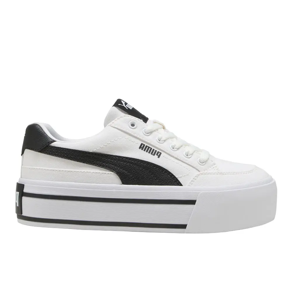 PUMA Womens Court Classic Vulc Platform Sneakers Shoes Casual - White