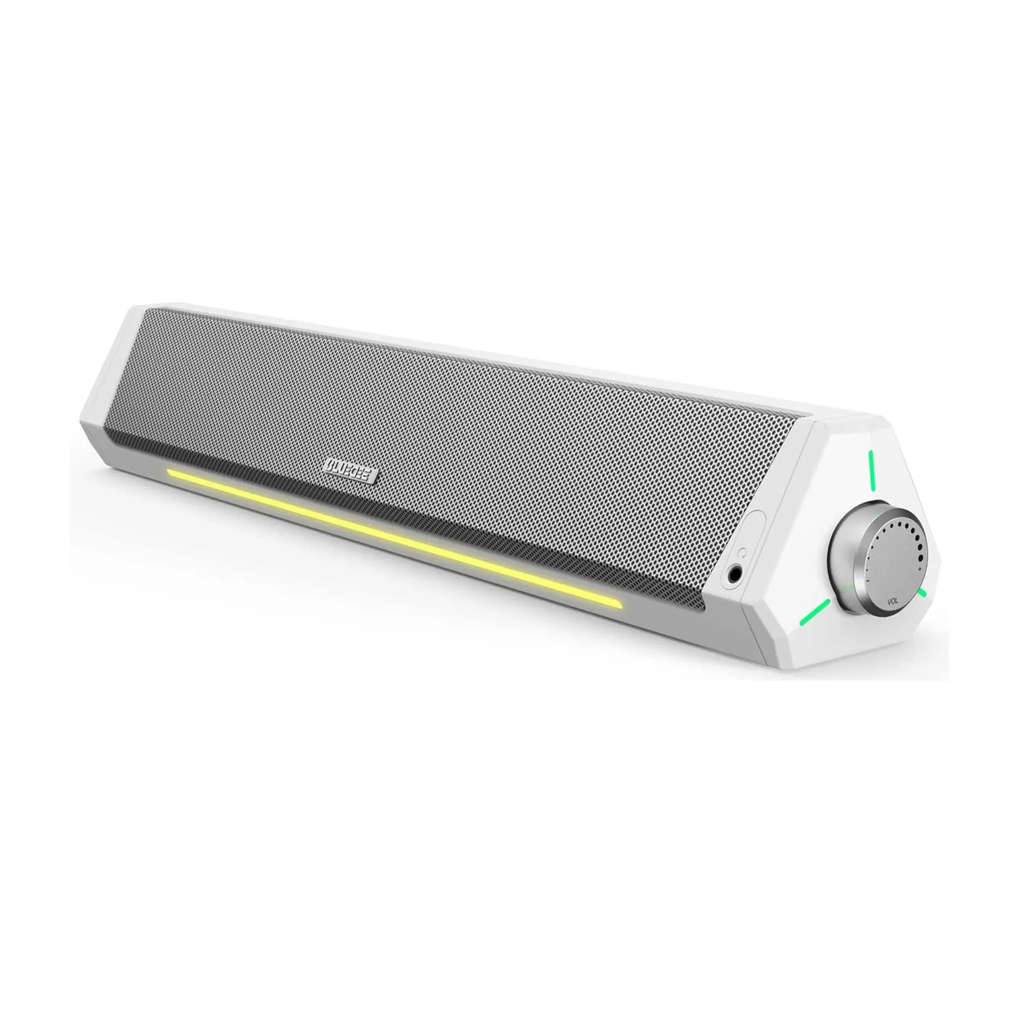 Bluetooth Soundbar Computer Speakers - HiFi Stereo Audio, 3.5mm Aux-in Connection, USB Powered, Plug-in Port, Compatible with Desktop Monitor, PC, Laptop, Smartphone
