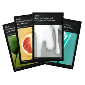 Gummy Sheet Mask Collagen Milk/HEARTLEAF/MADECASSOSIDE/ SEDUM  HYALURON/VITA Sticker(10 sheets) I Elasticity & Moisture Care with Niacinamide, Peptides, Cica & Soy Ferment – Unscented Microfiber Firming Mask