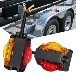 Nilight Enclosed Amber Red Trailer Fender Lights (Pair)