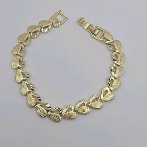 Hearts beautiful bracelet 7"inches fancy styles of hearts GOLD-PLATED