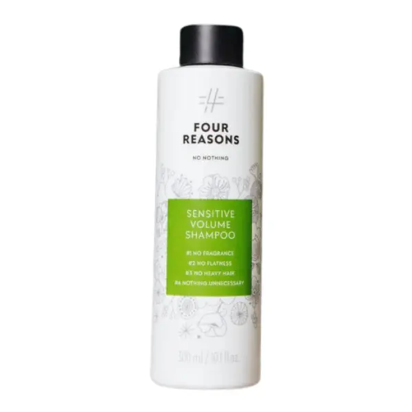 Four Reasons No Nothing Sensitive Volume Shampoo, Fragrance-Free Lightweight Formula for Fine and Thin Hair and Sensitive Scalp, 10.1 fl oz