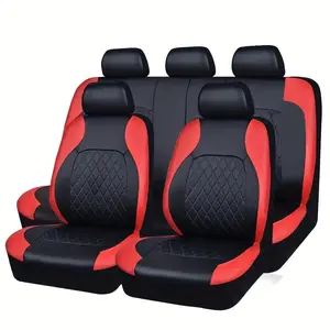 5-Seat Universal Faux Leather Car Seat Cover, Luxury Diamond Pattern, Breathable and Comfortable, Easy Install & Remove, All-Season Use