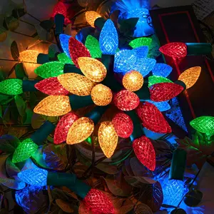 200LED 66 FT C6 Christmas String Lights Plug in Fairy Twinkle String Lights 8 Modes Timer Function  Extendable for Indoor Outdoor Wedding Party Christmas Decoration (200, Multicolor)