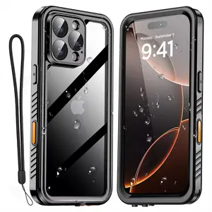 IP68 Waterproof Case For iPhone 16 15 14 13 12 11 Pro Max XR XS Plus 2024 Metal Aluminum Swimming Phone Luxury Underwater Cover