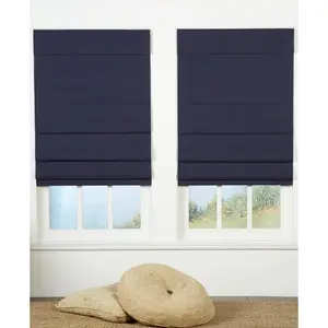 Safe Styles  Cordless Roman Shade, Navy - 33 x 72 in.