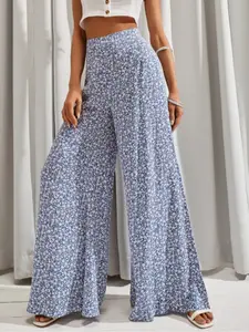 Women's Floral Print Wide Leg Pants, Casual Comfy Trousers for Daily Wear, Ladies Bottoms for All Seasons, Palazzo Pants