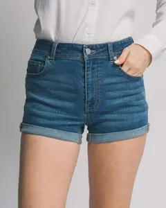 Julissa High Waist Denim Shorts (Light Blue)