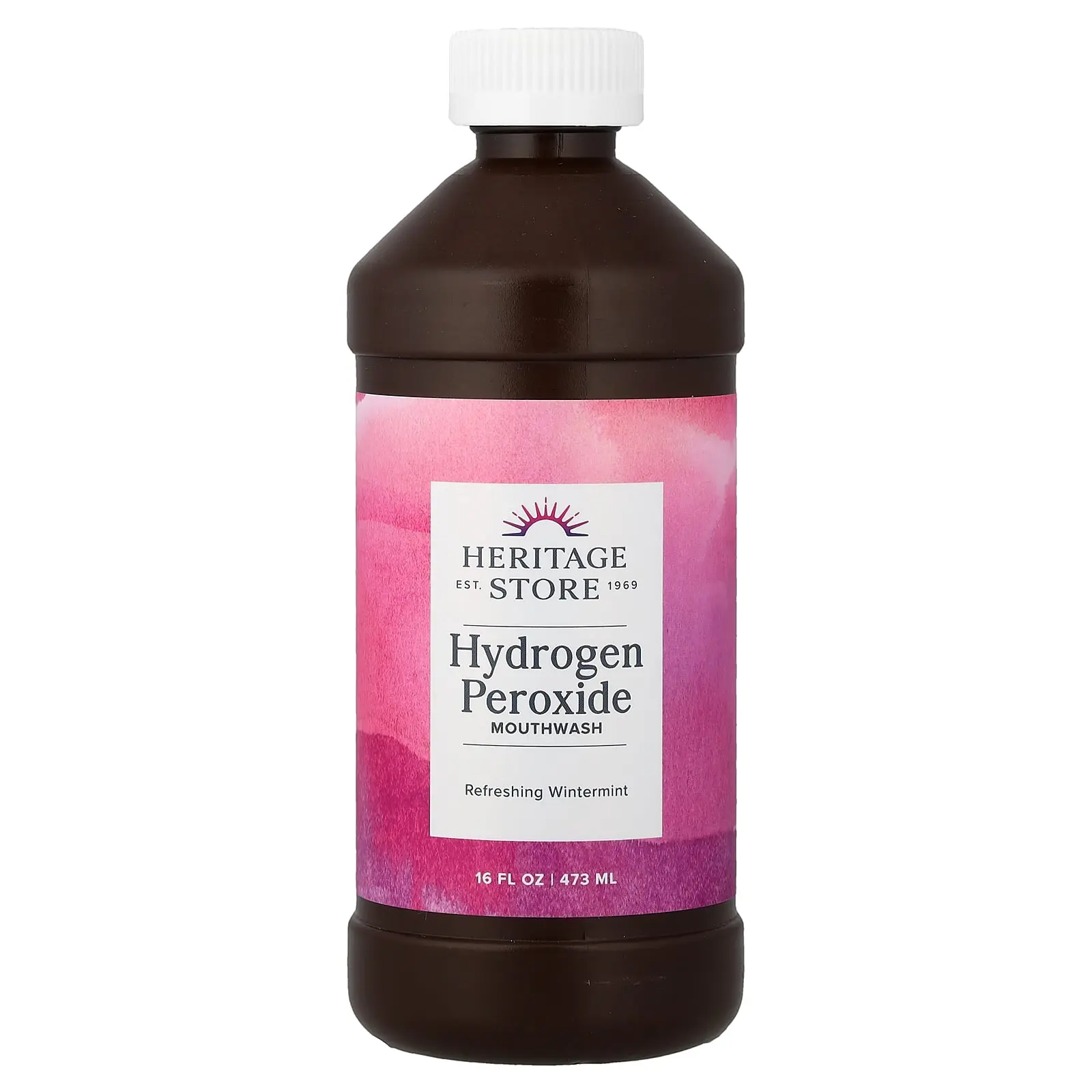 Heritage Store Hydrogen Peroxide Mouthwash, Refreshing Wintermint, 16 fl oz (473 ml)