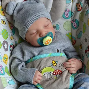 17-Inch Realistic Loulou Bebe Reborn Doll, Soft Vinyl Doll, Hand-Painted 3D Hair, Soft Touch Newborn Design, Includes Bottle, Nipple, Birth Certificate, Ideal Gift